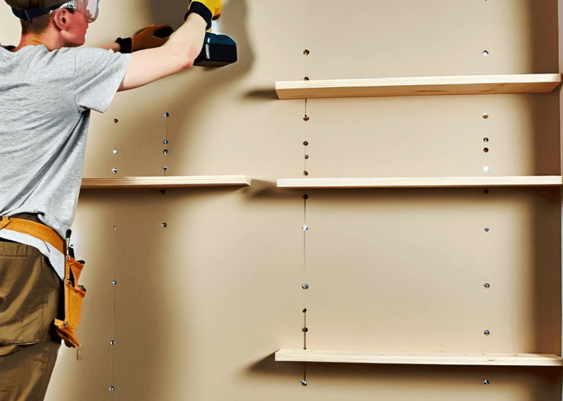 Plasterboard fixing shelves